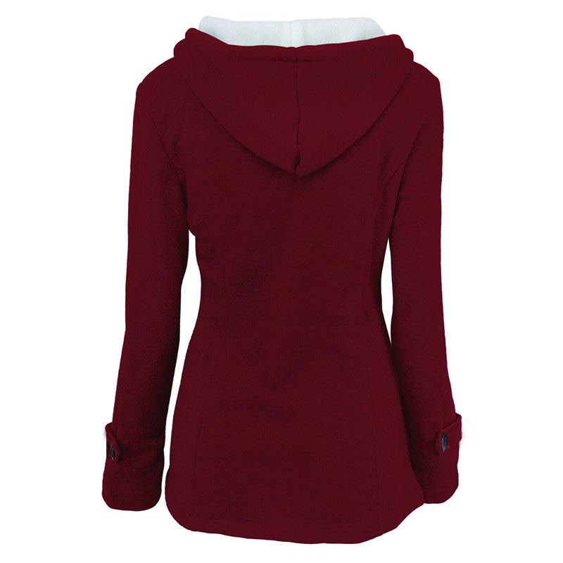 Veste à capuche mi-longue et épaisse pour femme