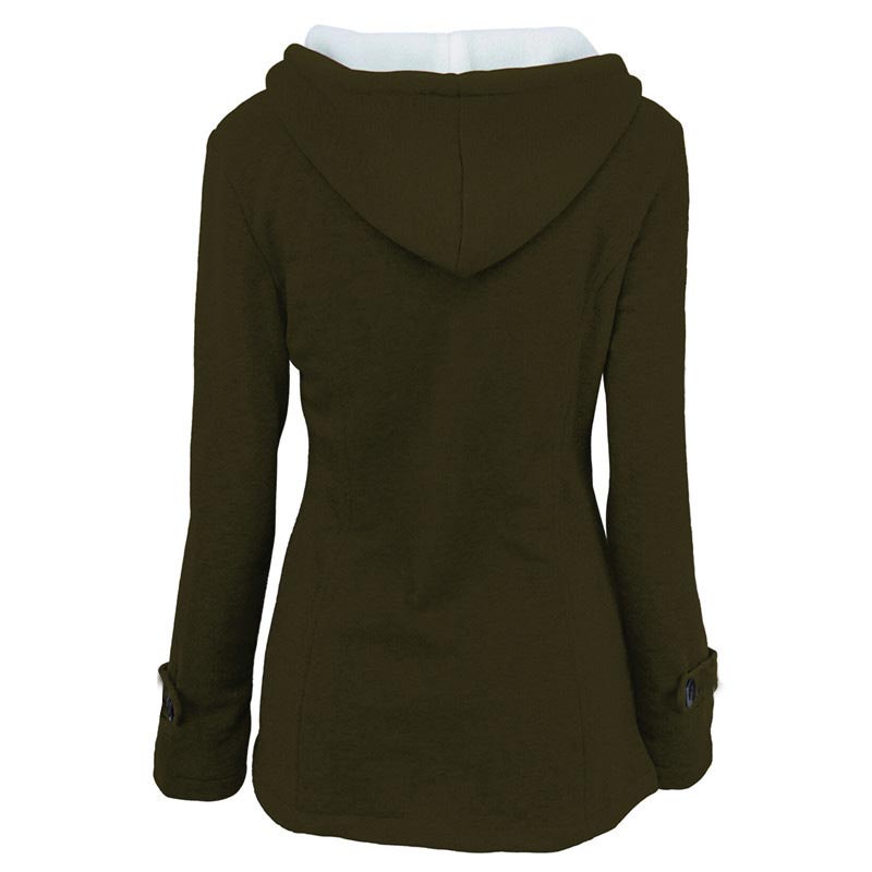 Veste à capuche mi-longue et épaisse pour femme