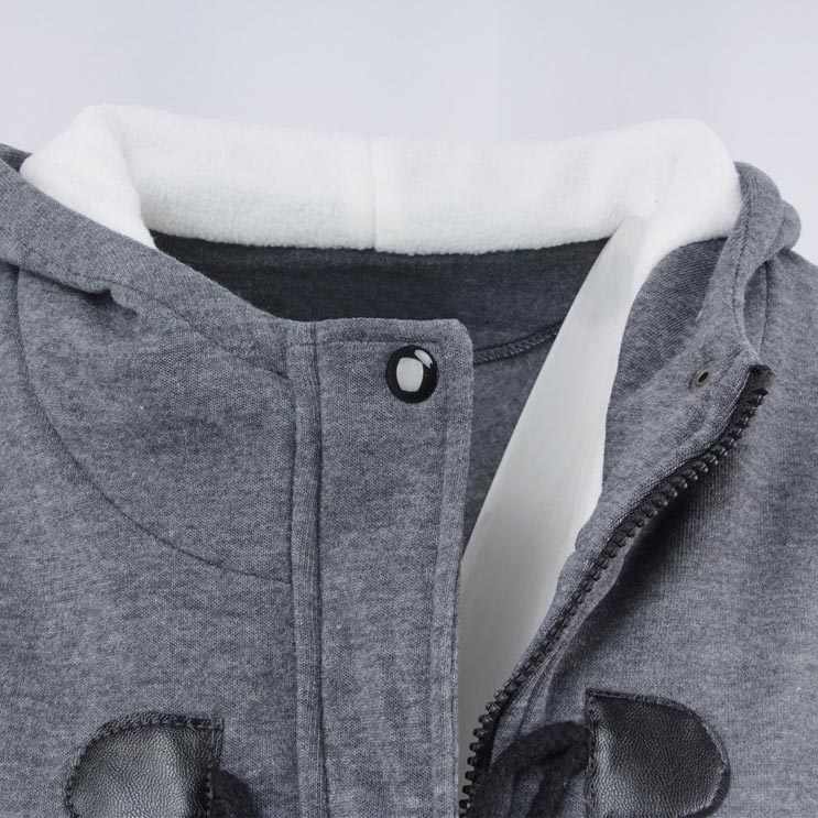 Veste à capuche mi-longue et épaisse pour femme