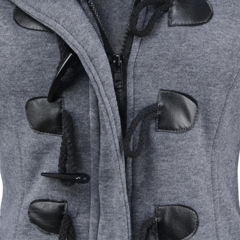 Veste à capuche mi-longue et épaisse pour femme