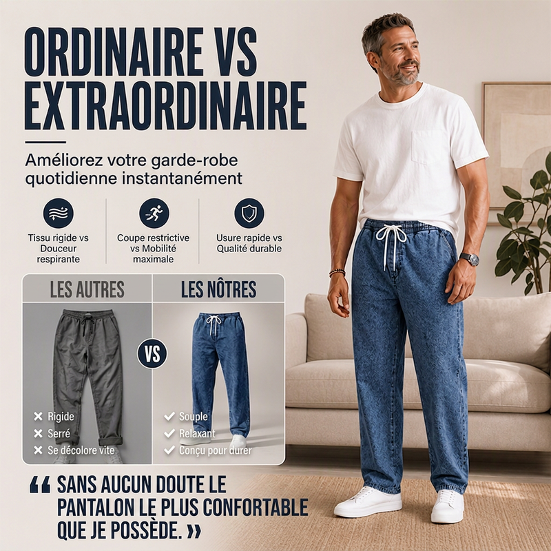 Jean droit ample pour homme