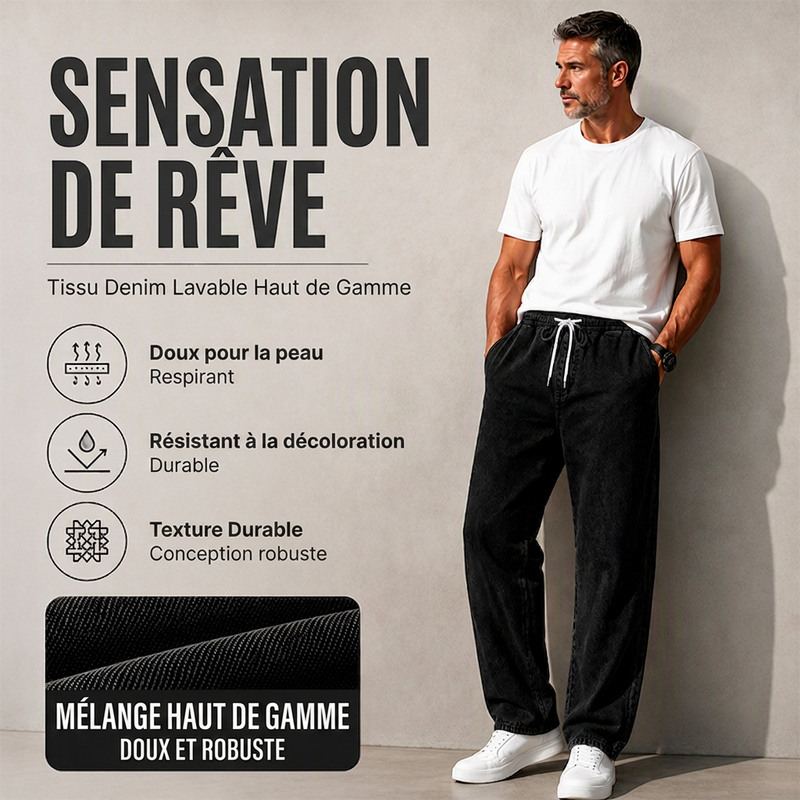 Jean droit ample pour homme