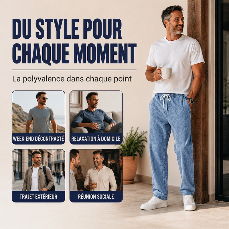 Jean droit ample pour homme