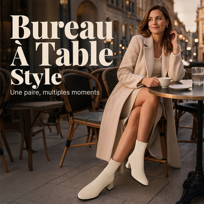 Bottes chaussettes en maille élastique pour femmes