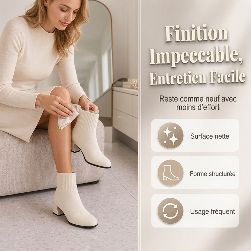 Bottes chaussettes en maille élastique pour femmes