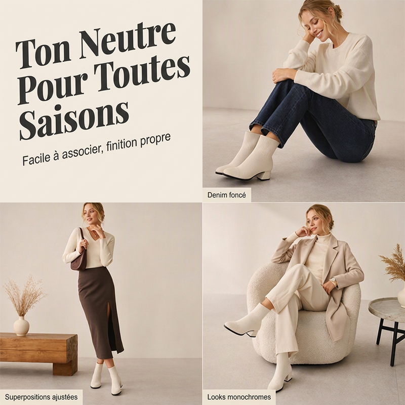Bottes chaussettes en maille élastique pour femmes