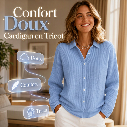Pull en maille à col revers et boutons pour femme
