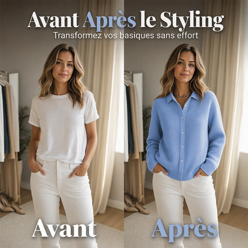 Pull en maille à col revers et boutons pour femme
