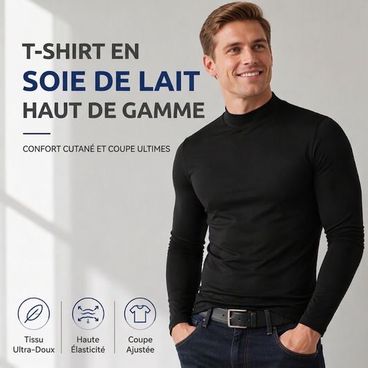 Haut col roulé factice ajusté pour homme