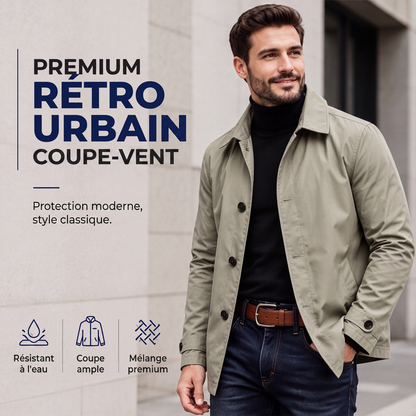 Trench imperméable mi-long pour homme