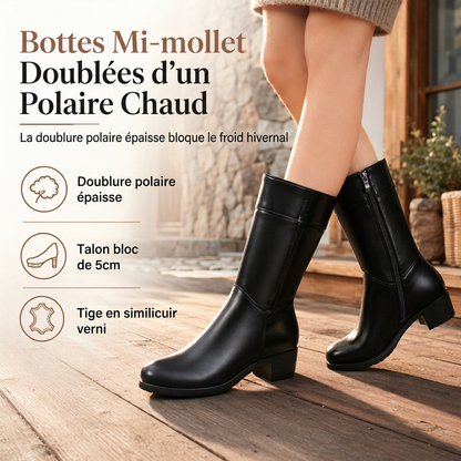 Bottes d'hiver doublées en polaire pour femme