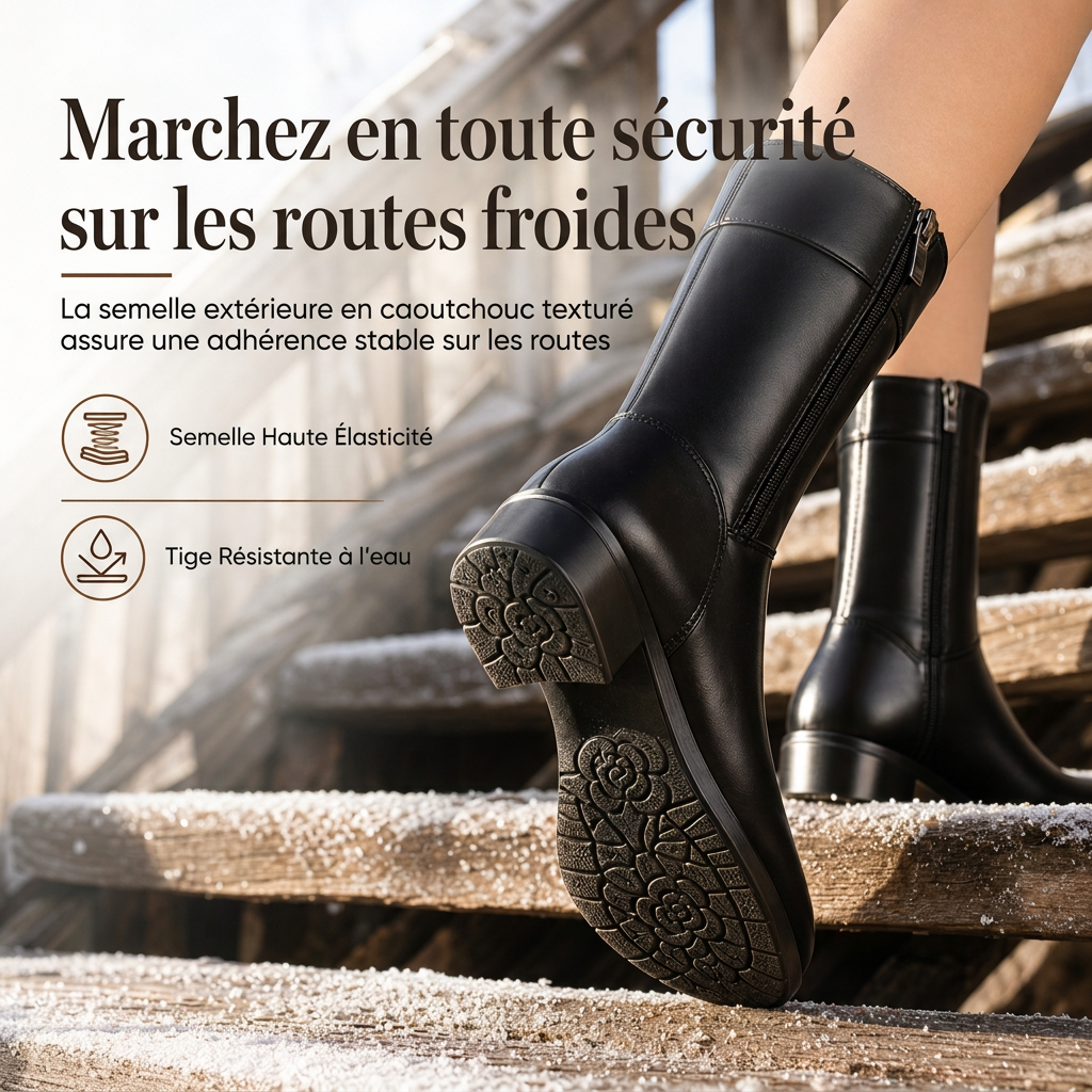 Bottes d'hiver doublées en polaire pour femme
