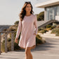 Robe t-shirt à manches longues pour femme avec poches