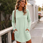Robe t-shirt à manches longues pour femme avec poches