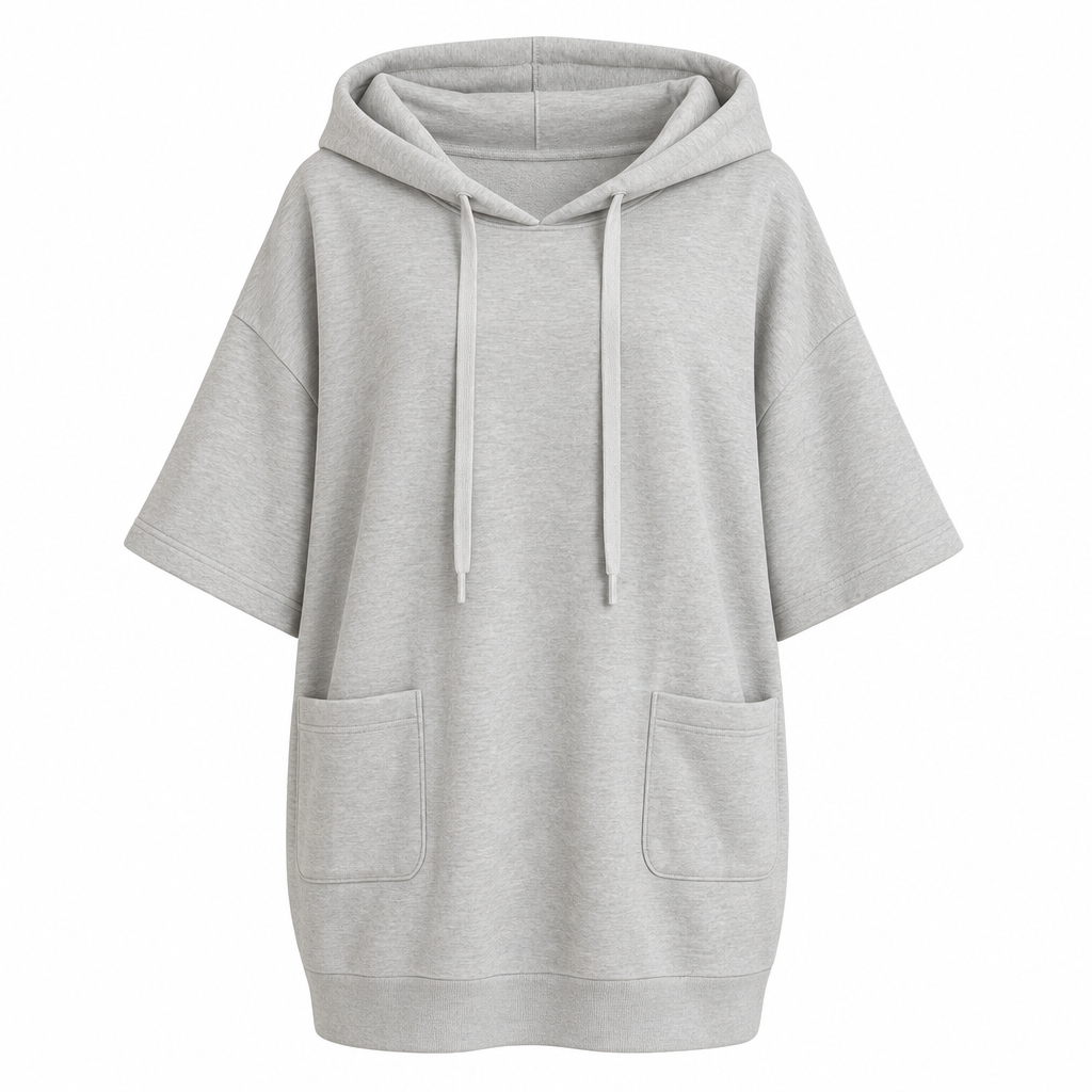 Sweat à capuche décontracté pour femme, couleur unie