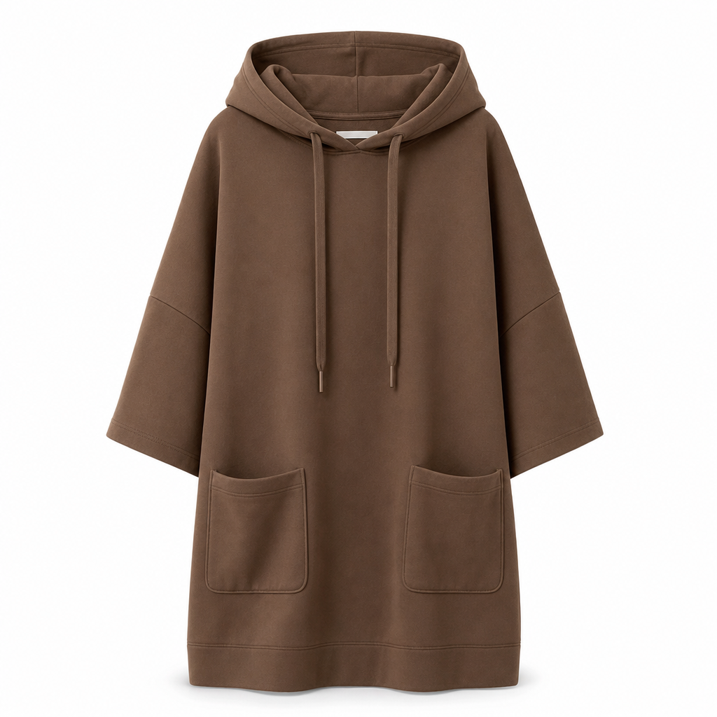 Sweat à capuche décontracté pour femme, couleur unie