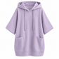 Sweat à capuche décontracté pour femme, couleur unie