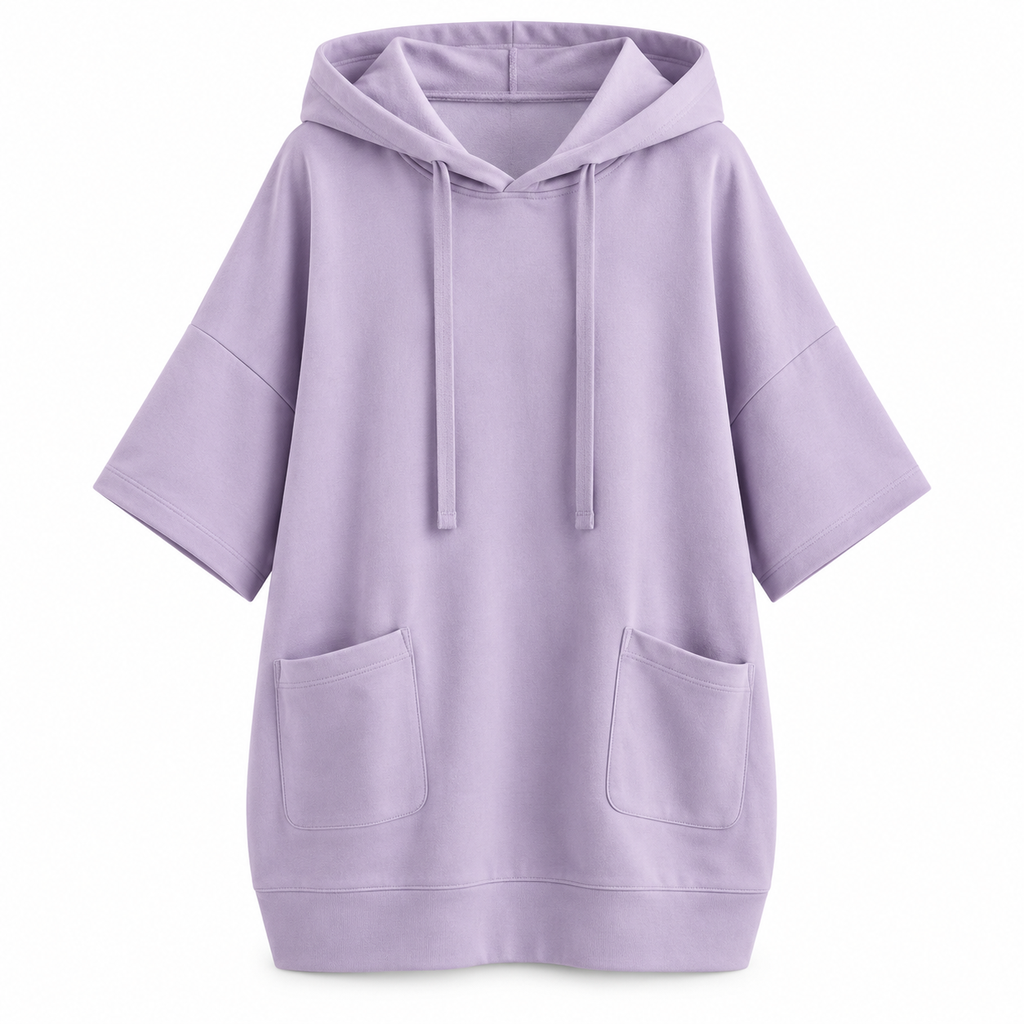 Sweat à capuche décontracté pour femme, couleur unie