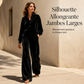 Ensemble pour femme : chemisier à manches longues à boutons et pantalon large
