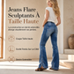 Jean en denim évasé rétro taille haute pour femme