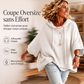 Pull en maille à capuche avec cordon de serrage pour femme