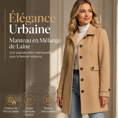 Manteau ajusté élégant à boutonnage simple pour femme