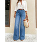 👖 50% DE RÉDUCTION 🌸 Jean droit stretch femme taille haute – Denim confortable & coupe flatteuse – Idéal pour un look casual ou chic au quotidien – bouge avec vous toute la journée ✨🌿