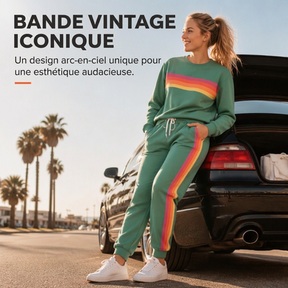 Ensemble 2 pièces décontracté pour femme : sweat à capuche et pantalon de survêtement
