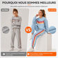 Ensemble 2 pièces décontracté pour femme : sweat à capuche et pantalon de survêtement