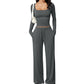 Ensemble pour femme : haut à col carré et pantalon large