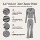 Ensemble veste à capuche zippée côtelée et pantalon évasé pour femme