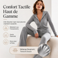 Ensemble veste à capuche zippée côtelée et pantalon évasé pour femme