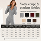 Ensemble veste à capuche zippée côtelée et pantalon évasé pour femme