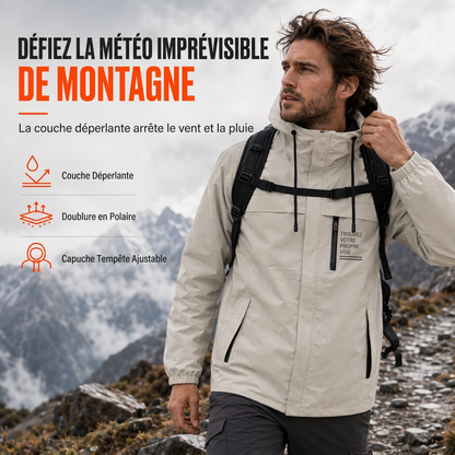 Coupe-vent outdoor pour homme avec capuche amovible