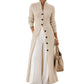 Manteau pull long cardigan long à col roulé et tricot torsadé pour femme