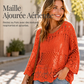 Pull en maille crochet ajouré pour femme