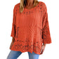 Pull en maille crochet ajouré pour femme