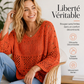 Pull en maille crochet ajouré pour femme