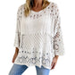Pull en maille crochet ajouré pour femme
