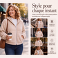 Veste à capuche en peluche double face pour femme