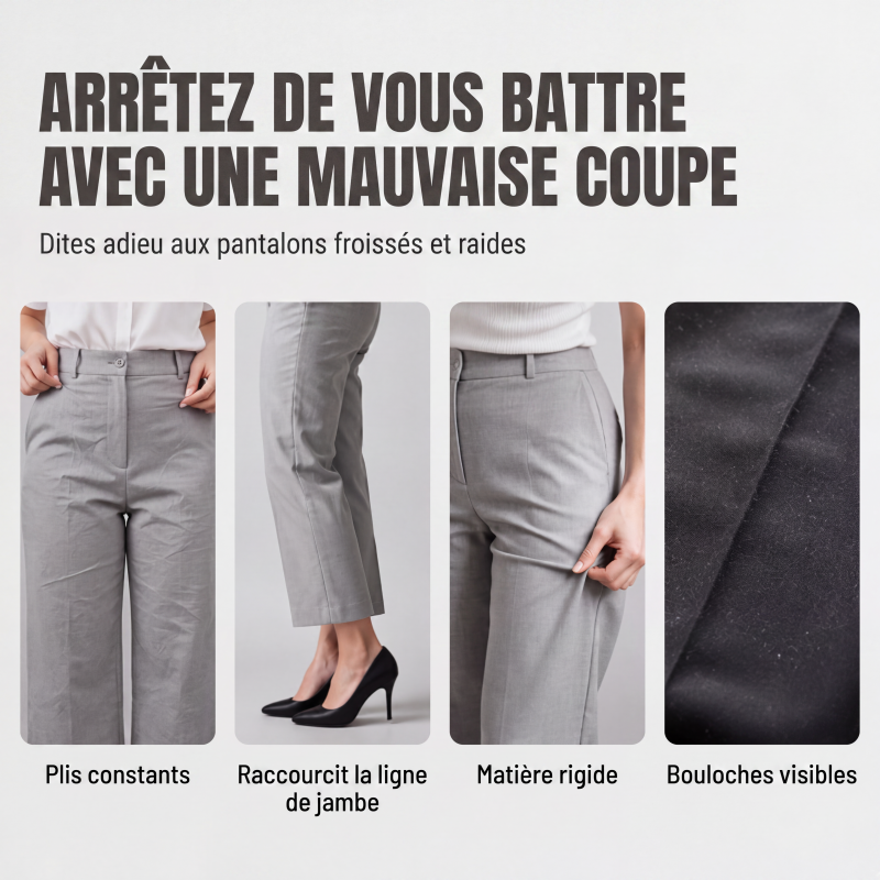 Pantalon de costume élégant à taille haute pour femme