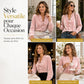 Blouse élégante pour femme en velours à manches longues