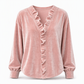 Blouse élégante pour femme en velours à manches longues