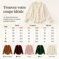 Blouse élégante pour femme en velours à manches longues