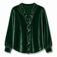 Blouse élégante pour femme en velours à manches longues