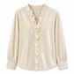 Blouse élégante pour femme en velours à manches longues