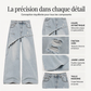 Jean large asymétrique à superpositions pour femme
