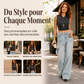 Jean large asymétrique à superpositions pour femme