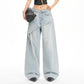 Jean large asymétrique à superpositions pour femme