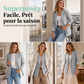 Blazer pour femme en maille torsadée avec bande latérale